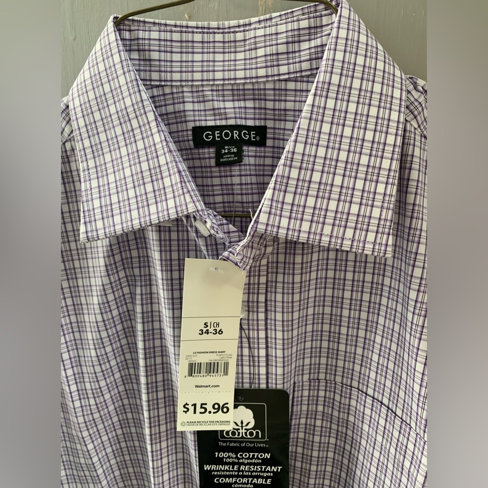 NWT Men’s Plaid Dress Shirt